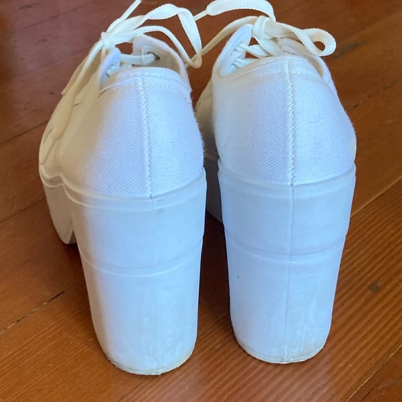 Shelly’s London Funcluo Platform Sneakers White Canvas 39 8 7.5 8.5 Shellys - Picture 5 of 16